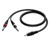 Audio Verloop Mini-jack naar 2x Jack 6.3