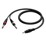 Audio Verloop Mini-jack naar 2x Jack 6.3