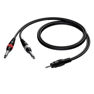 Audio Verloop Mini-jack naar 2x Jack 6.3
