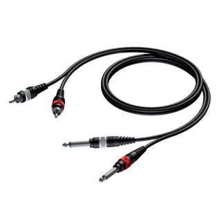 Audio Verloop 2x Jack 6.3 naar tulp