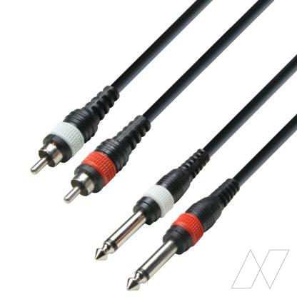 Audio Verloop 2x Jack 6.3 naar tulp - Afbeelding 2