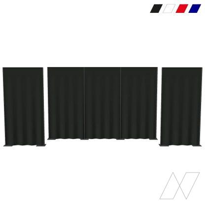 Pipe & Drape Achterwand met coulissen