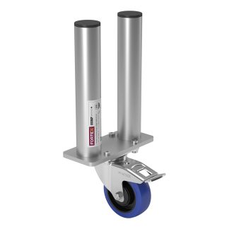 Dubbele podiumpoot met wiel