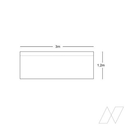 Pipe  Drape - White Curtain 300 x 120 cm - Image 2