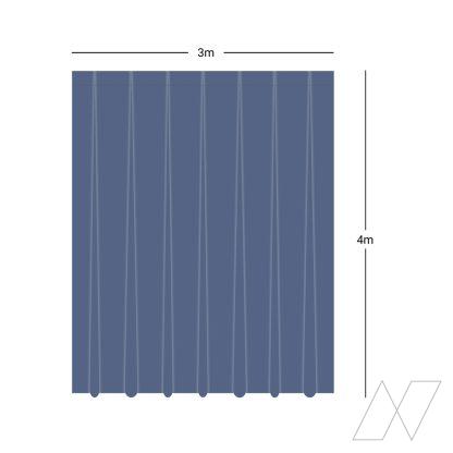 Pipe & Drape - Blauw gordijn 300 x 400 cm - Afbeelding 2