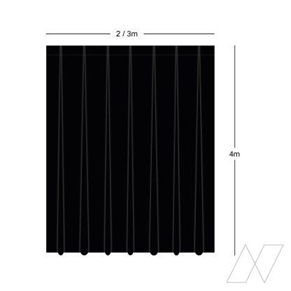 Pipe & Drape - Black Voile Curtain 300 x 400 cm - Image 2